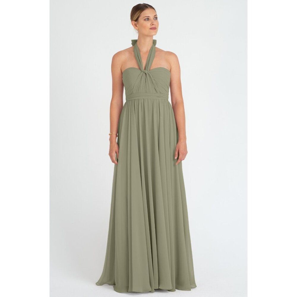 Jenny Yoo Mira Convertible Neckline Chiffon Bridesmaid Dress Sage